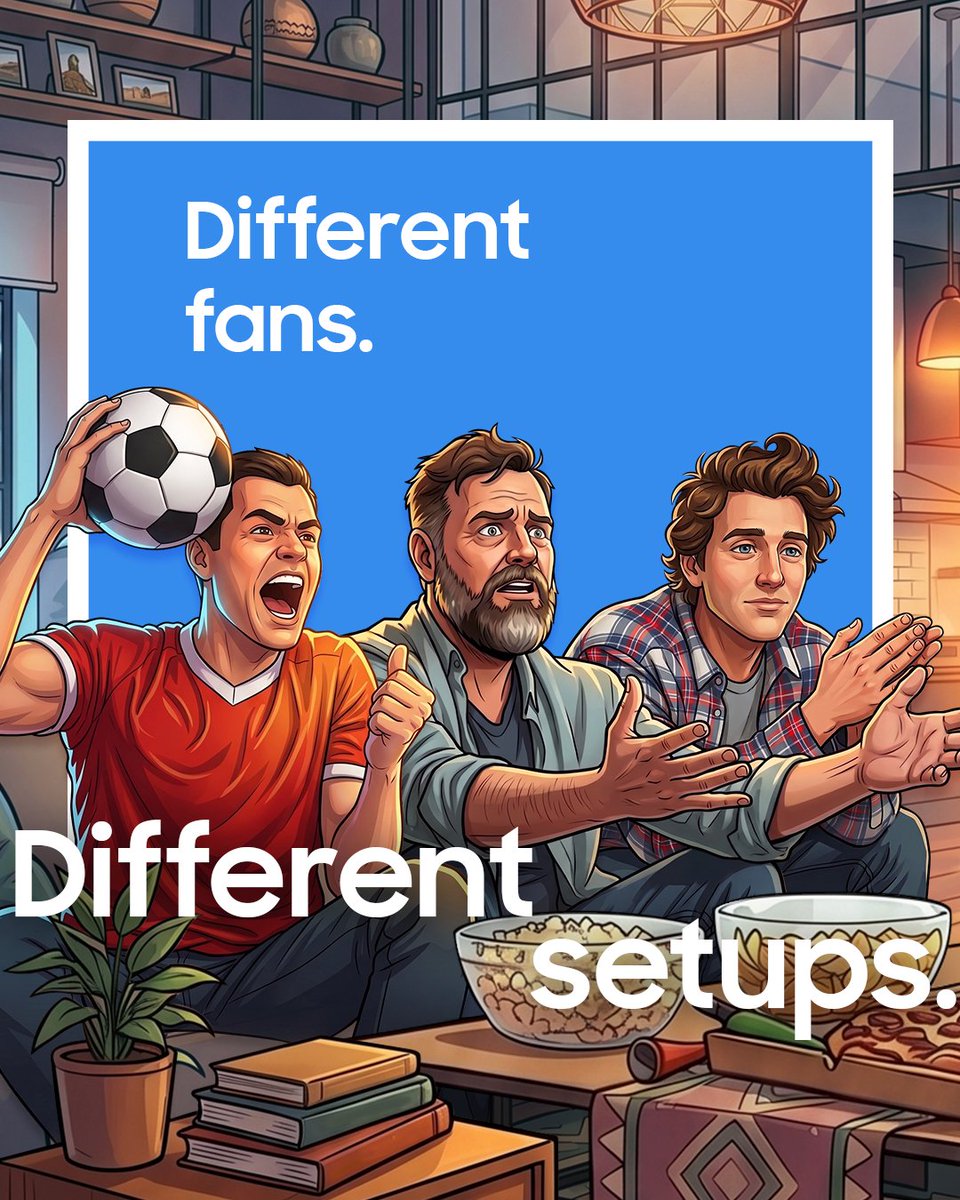 SamsungGulf's tweet photo. The match is one thing… the fans are another ⚽😂
No matter your match-night personality, there’s a Samsung TV and Sound Tower setup for you.
Which one are you? 👀⬇️
#NeoQLED #SamsungTV #SoundTower #SamsungAudio #SamsungMatchReady #Samsung https://t.co/IW4tj66Pfp