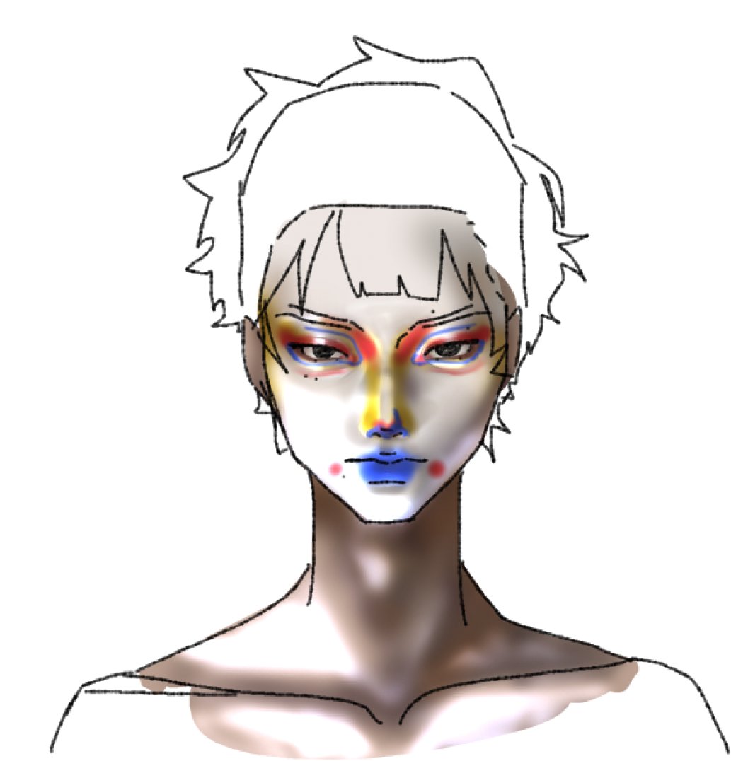 ectowok's tweet photo. giving koryn clown makeup https://t.co/QYVZt2q31K
