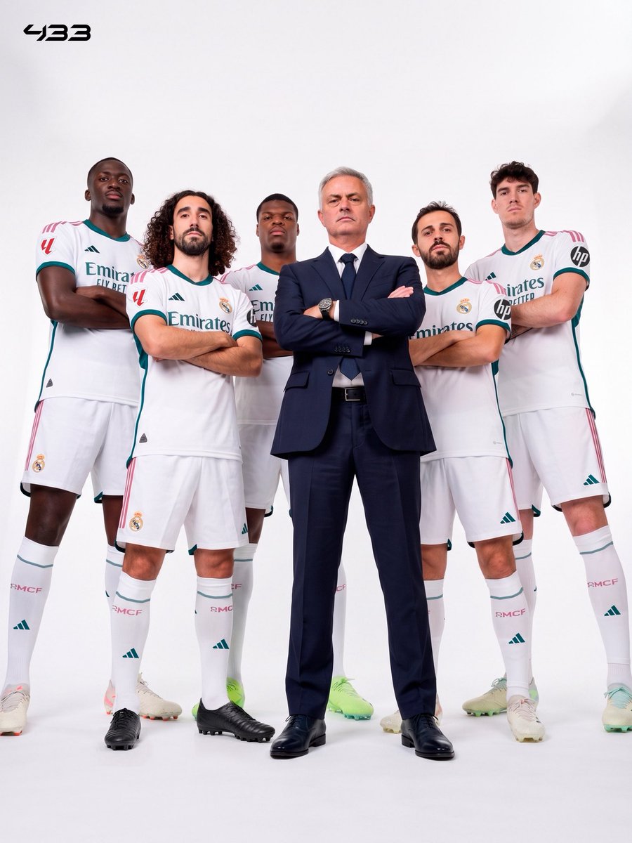 433's tweet photo. José Mourinho is building a 𝐖𝐀𝐋𝐋 😳🧱

With Real Madrid reportedly starting 𝑳𝒂 𝑶𝒑𝒆𝒓𝒂𝒄𝒊𝒐́𝒏 𝑩𝒂𝒔𝒕𝒐𝒏𝒊, another defender could be on his way to Madrid 👀

Real Madrid’s signings this summer:

🎯 Bernardo Silva ✔️
🧱 Denzel Dumfries ✔️
🧱 Marc Cucurella ✔️
🧱 Ibrahima Konaté ✔️
⌛ Alessandro Bastoni ❓

With these signings, would they have the best defense in the world? 🤔