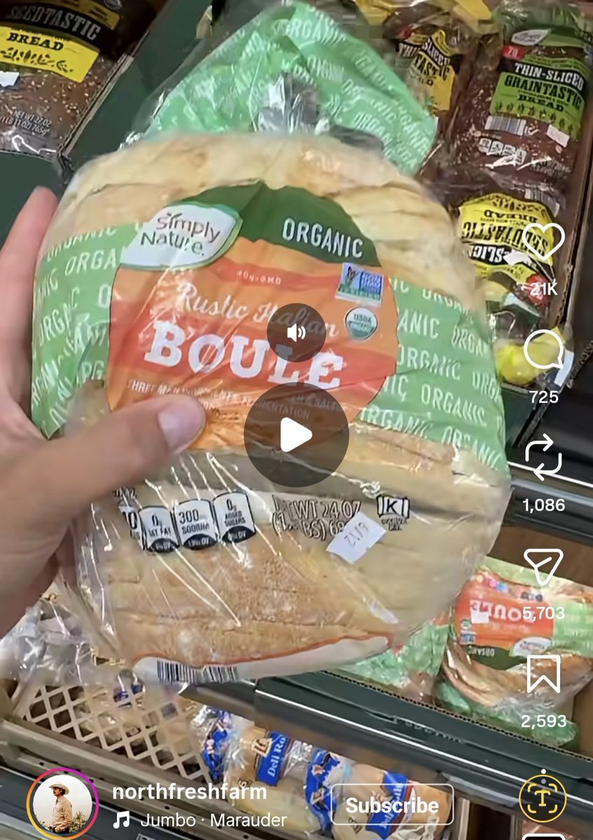 FrequencyisKey1's tweet photo. @BruceBaker21605 @WallStreetApes I only purchase their Boule bread below &amp; Knock Your Sprouts Off 7 grain bread, which I freeze &amp; use when needed. The guy working there said they have non GMO unvaccinated chicken, so I'll be investing that next for purchase. A guy on Instagram investigates and shares clean food. https://t.co/35bGbbiCls