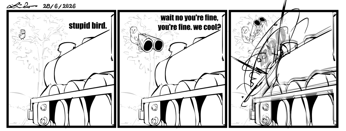 JeeraLilo21295's tweet photo. Henry fights an owl #thomasthetankengine #comicposter https://t.co/j1BIgpgTTu