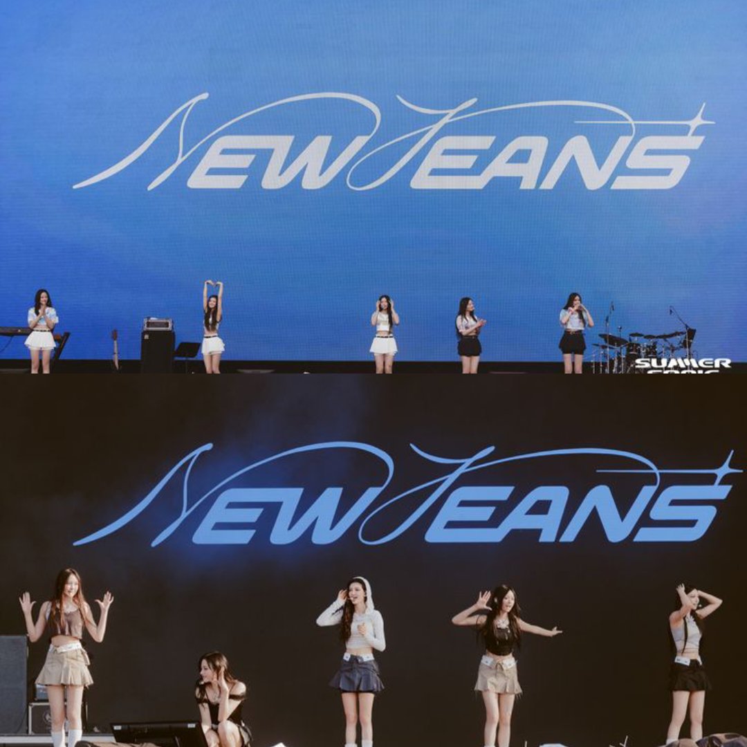 summerskieshao's tweet photo. my favorite still this newjeans logo font really suited the group branding and feels y2k https://t.co/OWNhvR4haw