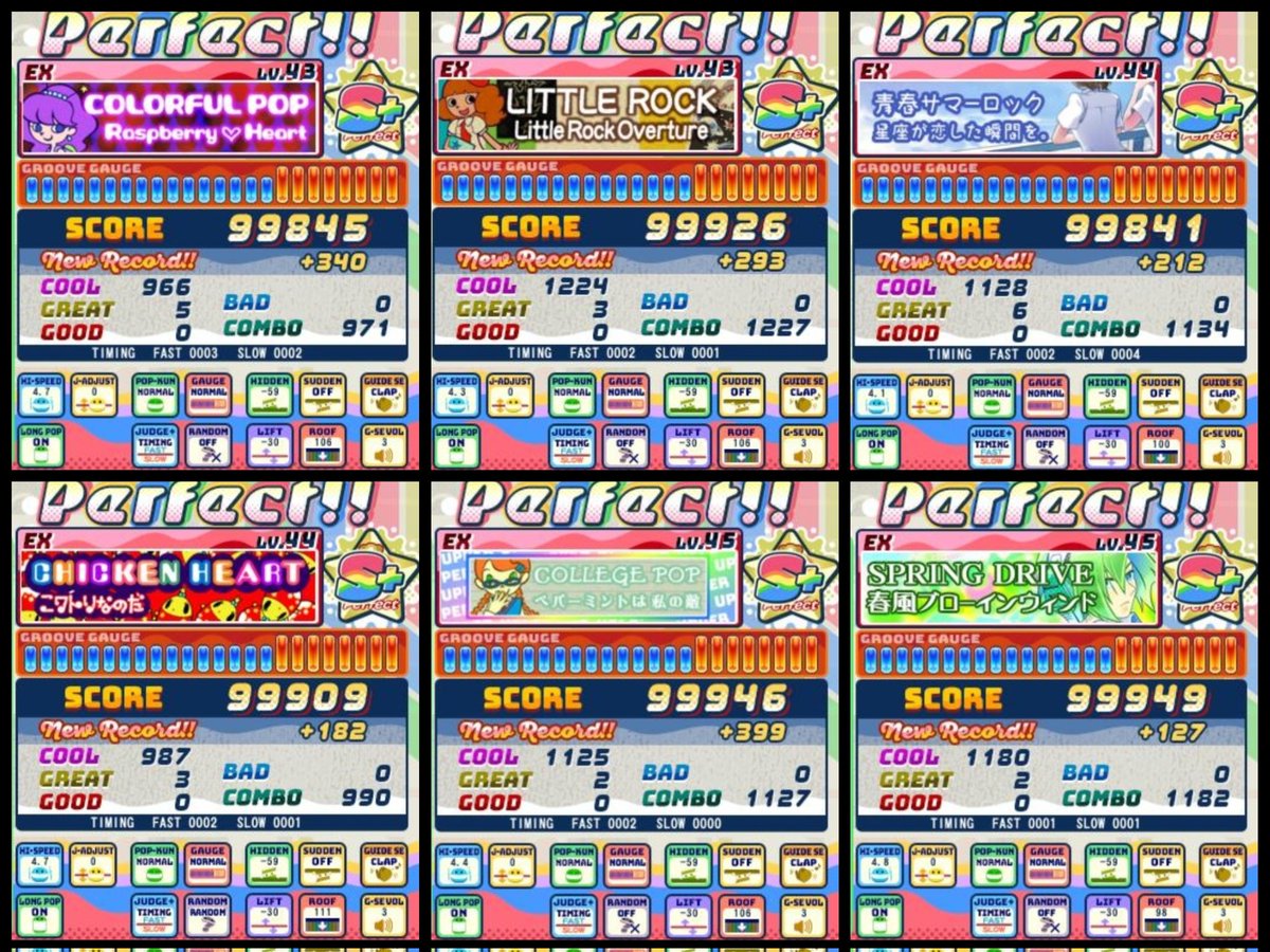 ika10ka's tweet photo. 6月のやつ！
クラ10 BPM200になった直後の16分コツ掴んで99.3k！譜面判別しやすくて超タイムフリー向き🐔

Lv.49新規パフェ+2
新曲辛うじてフルコン
BitRacerもだけどハイチア譜面パフェ難すぎる https://t.co/MyhfN00KMp
