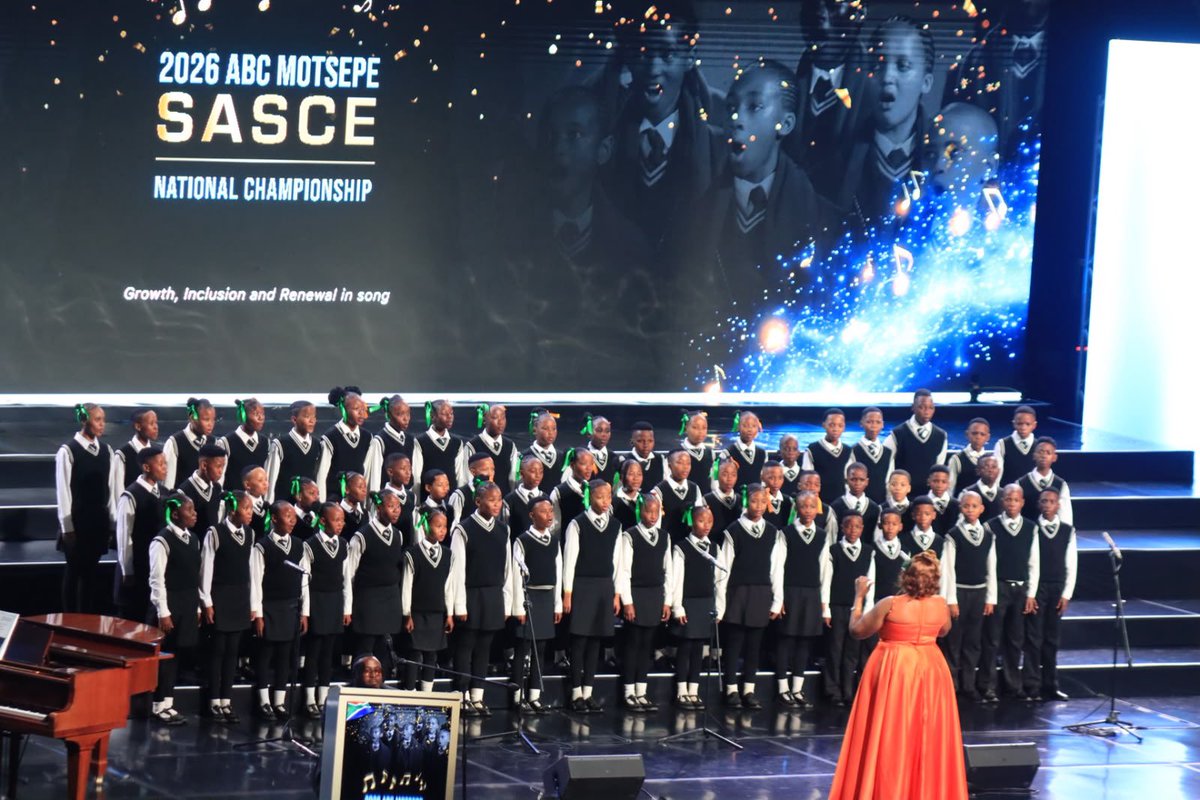 DBE_SA's tweet photo. #ChoirClass 🎶 | A mixed choir brings together different voice parts: soprano, alto, tenor and bass, creating rich, layered harmonies that rely on balance, discipline and unity across all sections.
In the Primary Schools Mixed Choirs (Western) category, choirs of learners delivered a performance of Climb Ev’ry Mountain by Richard Rodgers. The song encourages listeners to pursue their dreams with courage, overcome obstacles, and keep striving towards their goals no matter how difficult the journey may be.
#2026ABCMotsepeSASCE #EducationZA #GovZAUpdates
#SASCE2026 #SASCE26Years #SchoolChoirs #ChoralMusic #PowerOfSong #ArtsInEducation #YouthMonth #InclusiveEducation
