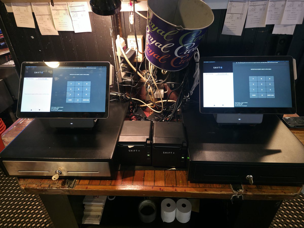 Shift4Carlos's tweet photo. Rum Runners in Palm Harbor, FL have upgraded their old POS system to @Shift4 Shift4Dine today. The staff and owners are extremely happy with their new system. https://t.co/JZDkE1Kpiy