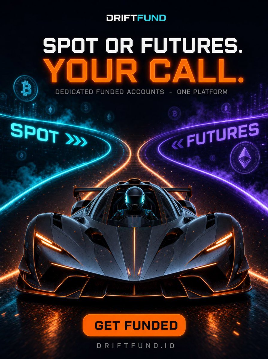 driftfund's tweet photo. Trade crypto your way.

Want spot? Get a spot funded account. Want futures? Get a futures funded account.

Each one dedicated, each one yours,  all run from one platform. https://t.co/eR80RABuKl https://t.co/kEhg1aYLrO