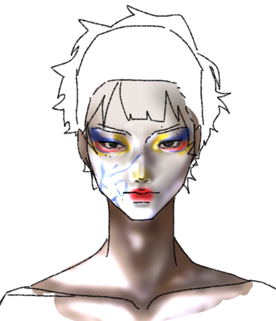 ectowok's tweet photo. giving koryn clown makeup https://t.co/QYVZt2q31K
