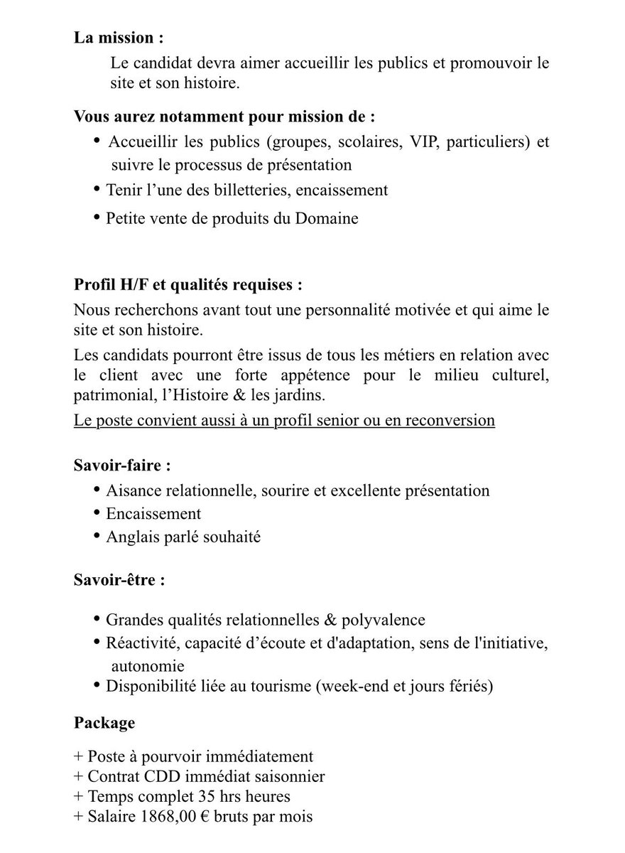 AmboiseGaillard's tweet photo. 👩‍🎓👨🏻‍🎓🌳🍊 Job d’été au pays des orangers ? 
Vous parlez l’anglais, êtes à l’aise avec les publics, autonome avec une excellente présentation 
Lisez et envoyez votre dossier 
À domaineroyalchateaugaillard@gmail.com https://t.co/9GiRgTRC6B