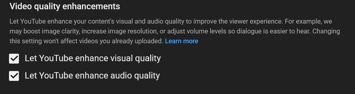 GamersNexus's tweet photo. Wow! I had no idea these settings were added. Just disabled both of them. Let's see if that does weird things to videos or makes them worse in any way. https://t.co/FBU23RflUP