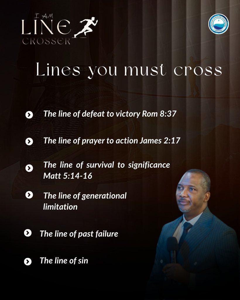 SowimOfficial's tweet photo. Sermon notes from our Sunday Service.
Title: I AM A LINE CROSSER.
Watch the full sermon on YouTube via: RevdFemiAkinolaTV
#SOWIM #RevdFemiAkinola #SermonNotes https://t.co/tD3Fl3JW3t