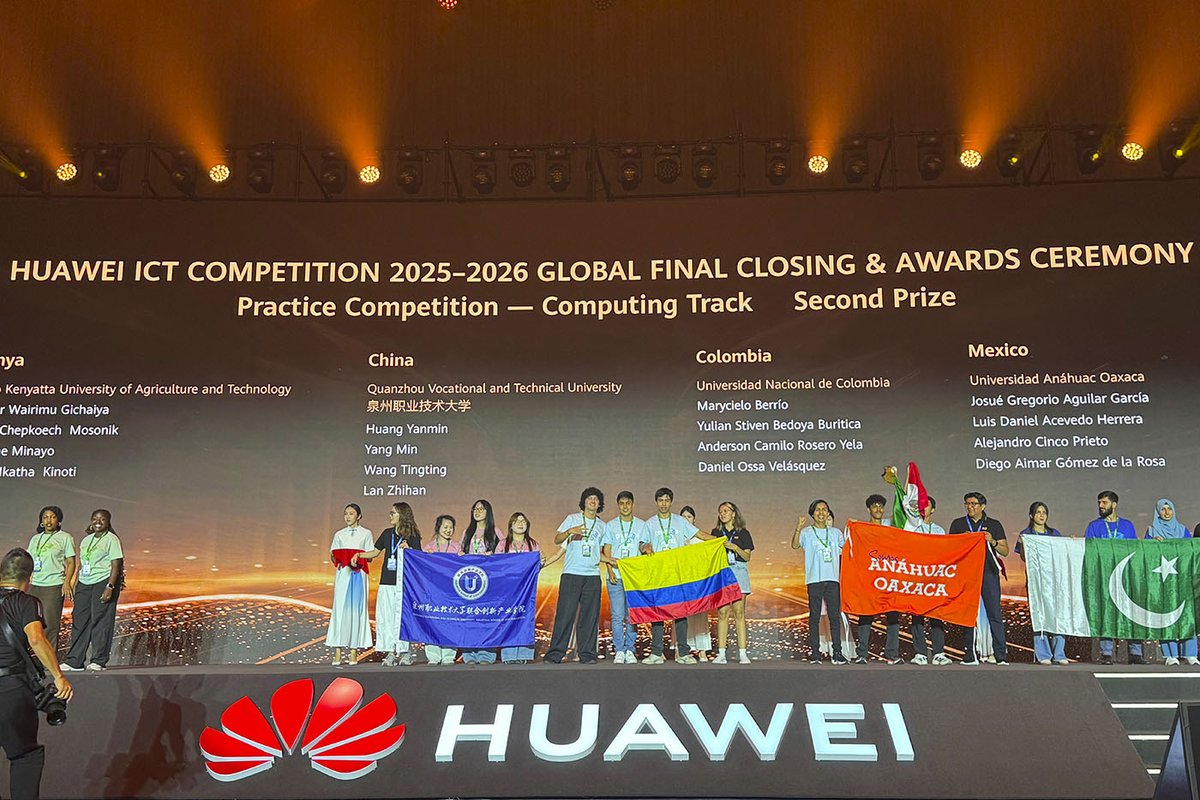 china_embajada's tweet photo. ¡Orgullo colombiano trasciende fronteras! 

¡Felicitaciones a los estudiantes de @UNALOficial y @unicauca ! En este junio, lograron podios en la Huawei ICT Competition 2026 tras competir contra más de 220.000 estudiantes de más de 2.000 universidades de todo el mundo👏👏👏

🥈 en Computing, UNAL
🥈 en Network, Unicauca
🥉 en Cloud, Unicauca

Desde la Embajada de China en Colombia celebramos este gran logro que refleja el talento, la disciplina y la excelencia de la juventud colombiana en la tecnología e innovación. 

Nos alegra ser ese escenario donde aprenden, crecen y construyen un mejor futuro para ellos y para su país.✨