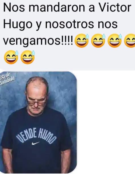 SergioEcheva's tweet photo. Tomaaaaa !!!
Como nos van a dejar a Víctor Hugo, Oreiro….y encima K 🤮 https://t.co/T8LSyIbkIV