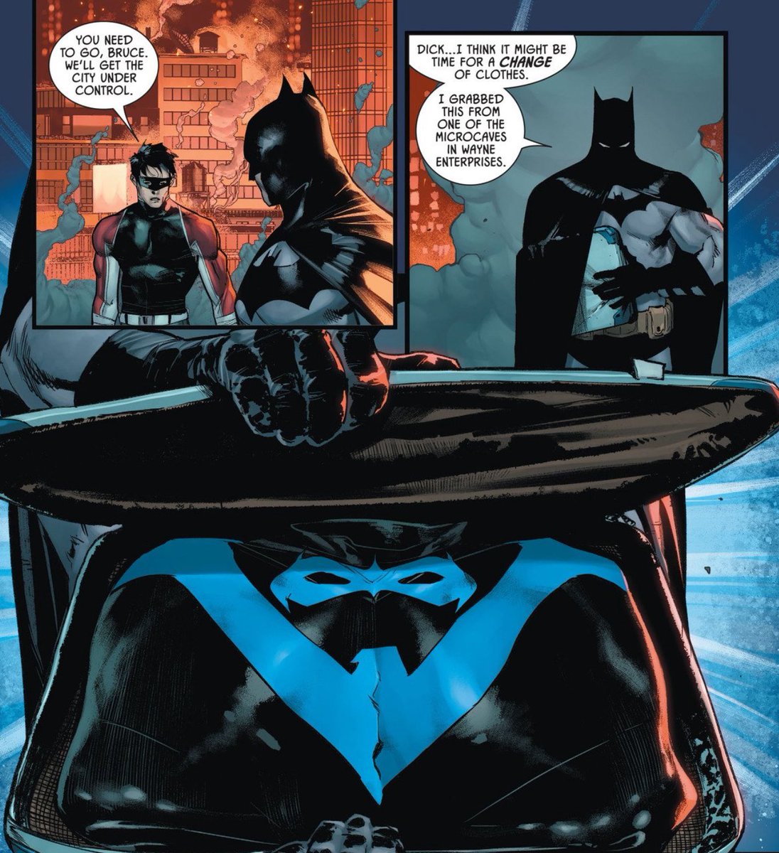 namixlover's tweet photo. Bruce Wayne: “no child of mine will enter a fight looking like a mess” https://t.co/HXHZXPSucA