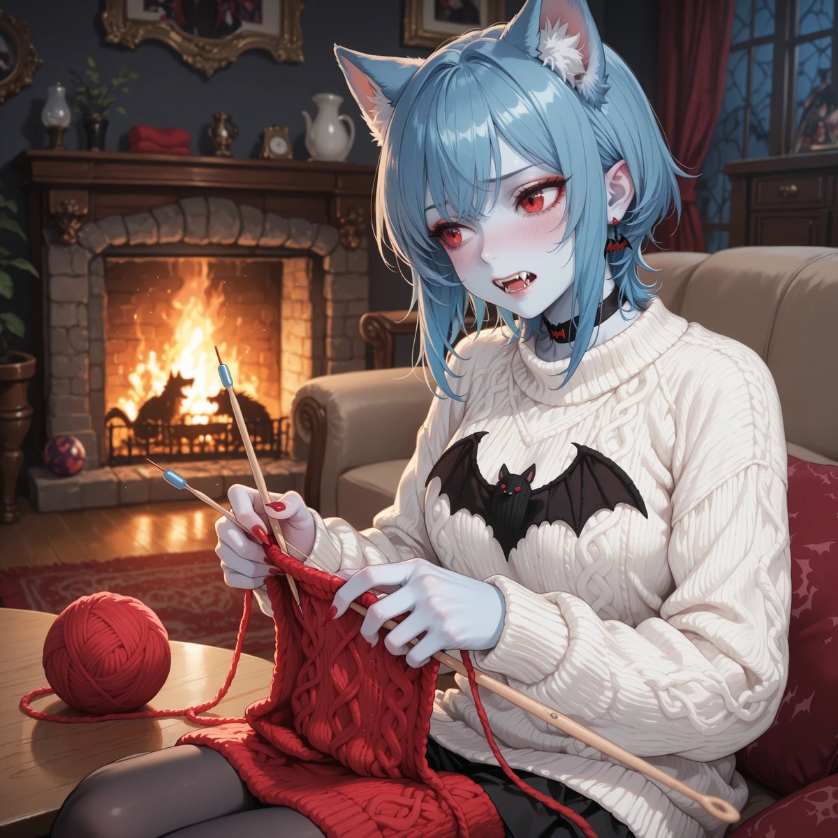 VampM9999's tweet photo. #吸血鬼 #vampire #女吸血鬼
今日の次点たち（お題：毛糸アート）
蝙蝠の部分をもうちょっと編み物っぽくできればいいのですが…写実的な感じだとうまくいくんですけど、イラストに寄せるとこうなっちゃう感じでした。。。 https://t.co/a6pVMAMzZH