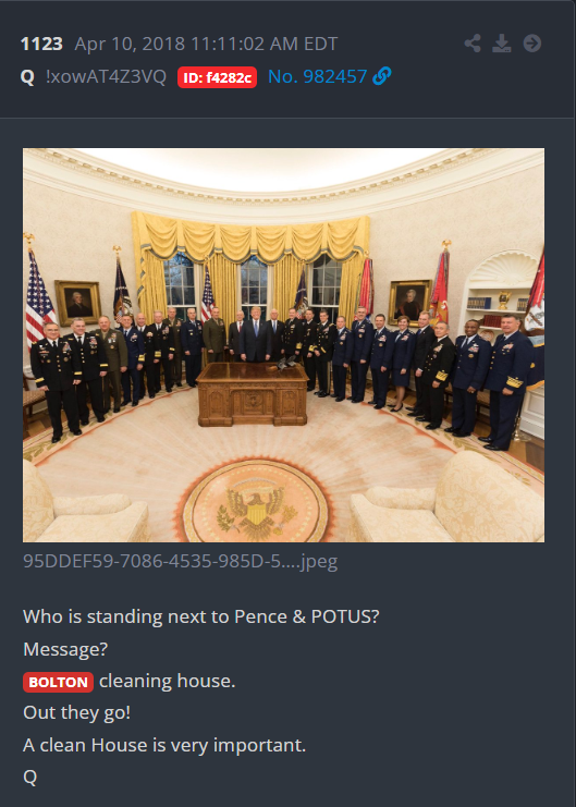 SantaSurfing's tweet photo. Bolton took a PLEA DEAL.  Meaning he had to give up names, information, data or all of the above to only get 5 years in the clink!  

Think of who he took down!🔥🔥🔥

Now read this Q post!😉
"Bolton cleaning house.." https://t.co/yEA52j3gsI