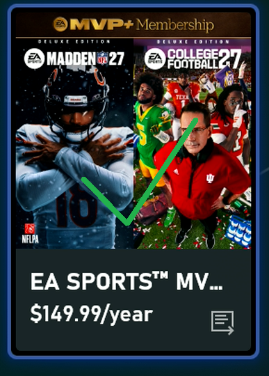 MillsTwitch's tweet photo. To reiterate some points already made:

If you want to play College Football 27 at 2 PM Eastern on 7/2/26 you must have the MVP+ Membership, NOT the MVP bundle. The MVP Bundle only includes the Deluxe games and 3 day early access, not 7.

Look below https://t.co/RnxBzP2w1a