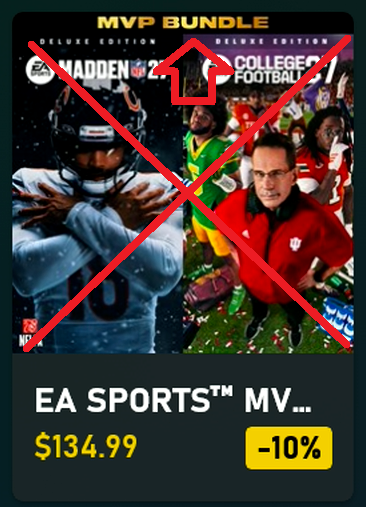 MillsTwitch's tweet photo. To reiterate some points already made:

If you want to play College Football 27 at 2 PM Eastern on 7/2/26 you must have the MVP+ Membership, NOT the MVP bundle. The MVP Bundle only includes the Deluxe games and 3 day early access, not 7.

Look below https://t.co/RnxBzP2w1a
