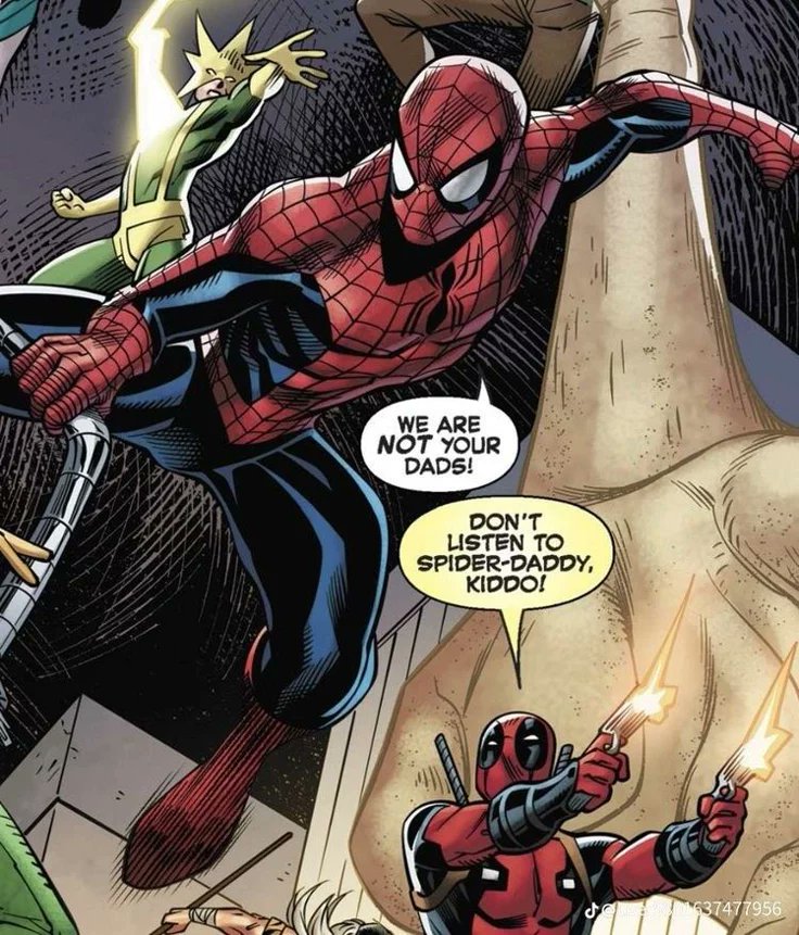 frogs_something's tweet photo. He's in denial 😔💔 #spideypool https://t.co/y3ZV1iUl0y