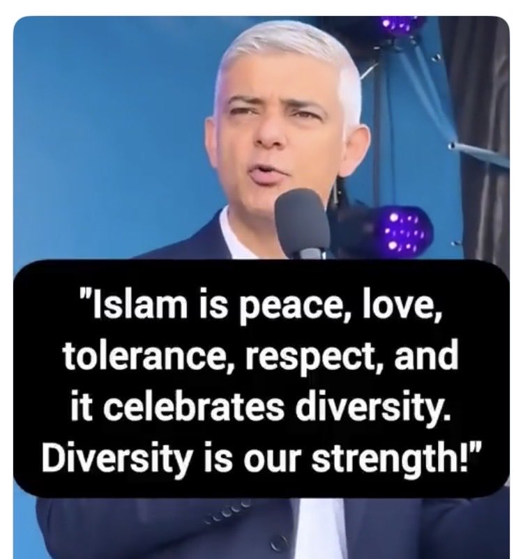 veggie60's tweet photo. Sadiq Khan, Mayor of London… 😝 😆 Denial runs as deep as a bottomless well…. https://t.co/eeg10278X5