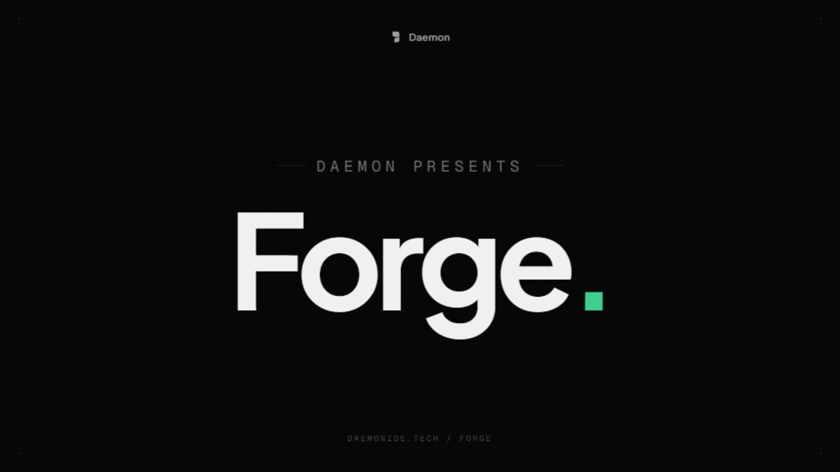 DaemonTerminal's tweet photo. DAEMON Forge is live.

https://t.co/SoLydTfV7D

An AI-native repo and proof layer for software work.

Not a GitHub clone.
Not trying to host your code.

Git keeps the code.
Solana keeps the proof. https://t.co/E6JRZJP6mm