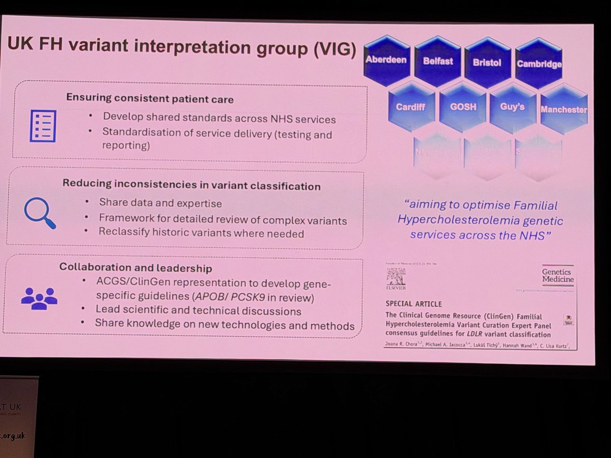 heartukcharity's tweet photo. From FH gene panels and cascade testing to polygenic risk scores and unified genomic records, genomics is transforming cardiovascular prevention. Exciting to see how innovation and collaboration are shaping the future of lipid management and precision medicine. 🧬 #hukconf #lipids