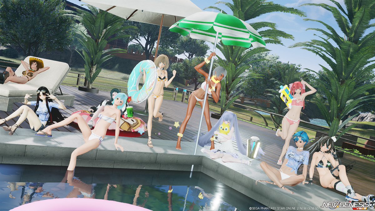 plum565's tweet photo. チームのみんなで夏を先取り

#メンテの日なのでSSを貼る 
#PSO2NGS_SS
#深淵の黙示録 https://t.co/Ky9YemlNQa