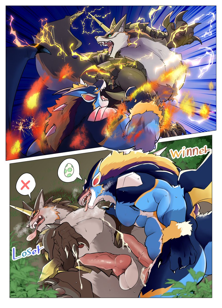 InazumaBork's tweet photo. Looks like this big strong dragon’s hunt was interrupted by our little friend! Maybe he should have read the handbook. Oh well, turnabout is fair play after all!
🎨 @tamitendo 
🐉 @teryxcAD https://t.co/UyBAWG9zr5