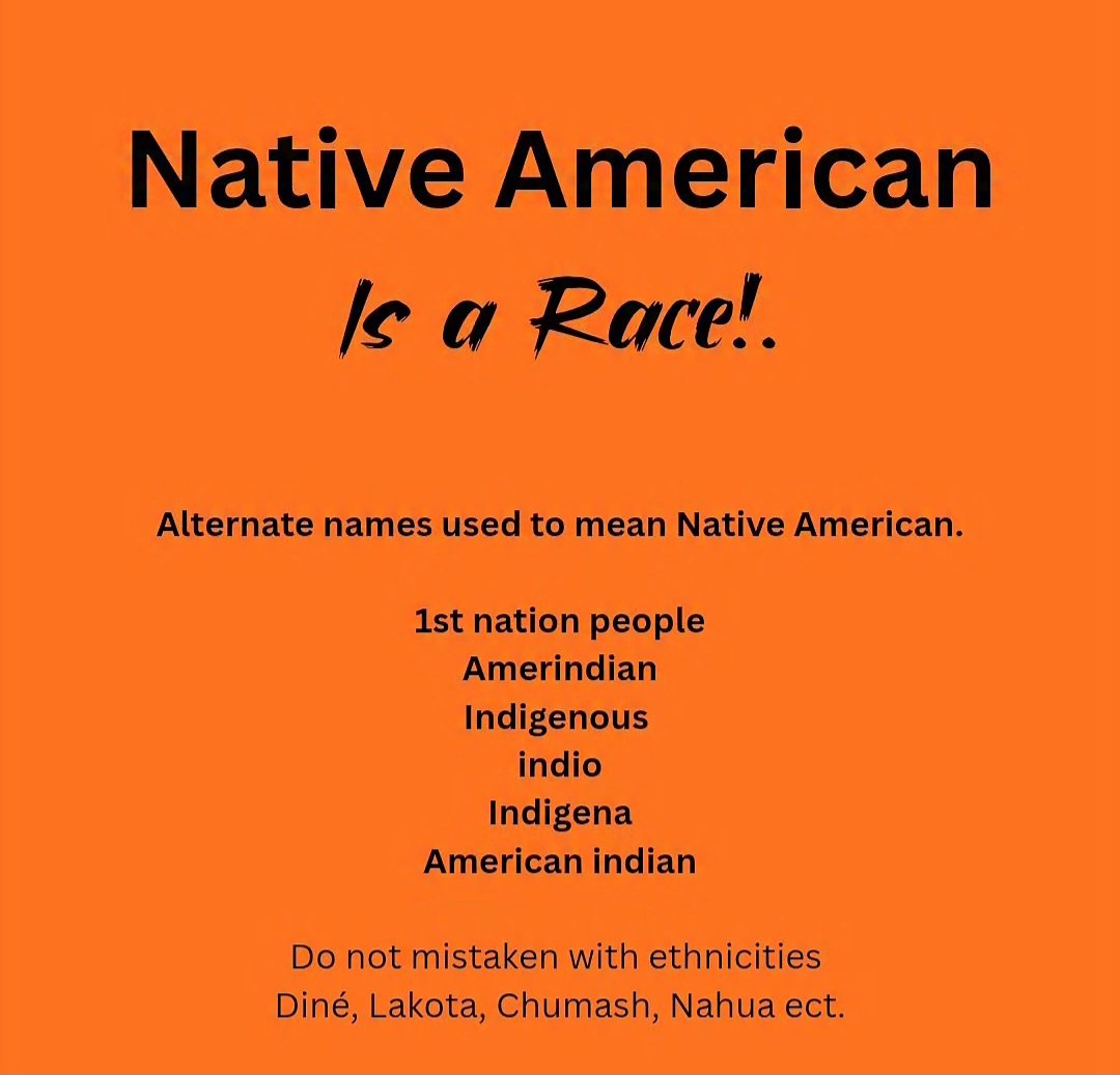Malinchestopper's tweet photo. "Race is just construct" 
Okay, so is culture though (ﾉﾟｰﾟ)��� . The argument that it is a social construct doesn't change anything. You just being racist to American Indigenous people by erasing their race to have you pseudo large brain moment. https://t.co/5yMkGIjOPp