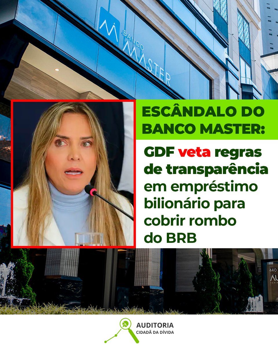 AuditoriaCidada's tweet photo. GDF veta regras de transparência em empréstimo bilionário para cobrir rombo do BRB
https://t.co/GPXuK9N3O7 https://t.co/iHCTx11dvj