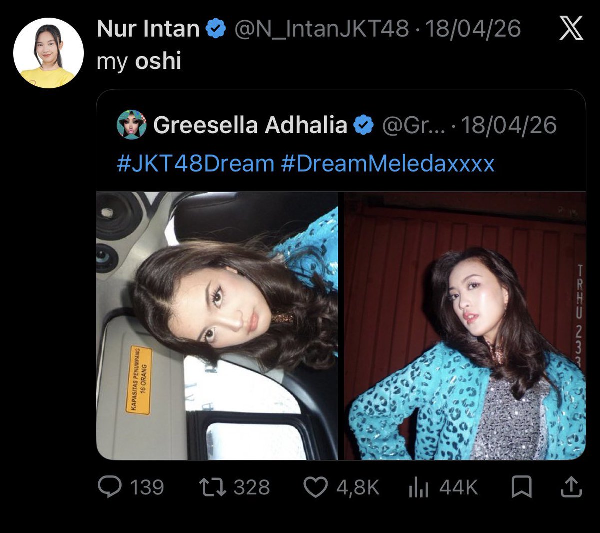 Freya_JKT48's tweet photo. @N_IntanJKT48 https://t.co/rJrOoIJviG