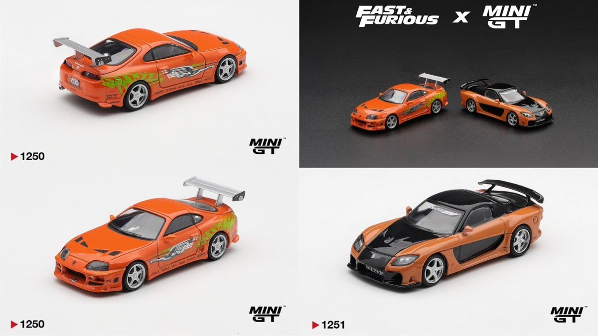 EdcPlayer's tweet photo. 🔥 MINI GT x Fast & Furious is finally here! The legendary Supra and RX-7 are coming to 1:64 scale. Which one are you picking? 🏁🚗
#MiniGT #FastAndFurious #ToyotaSupra #MazdaRX7 https://t.co/959PRYhMWH