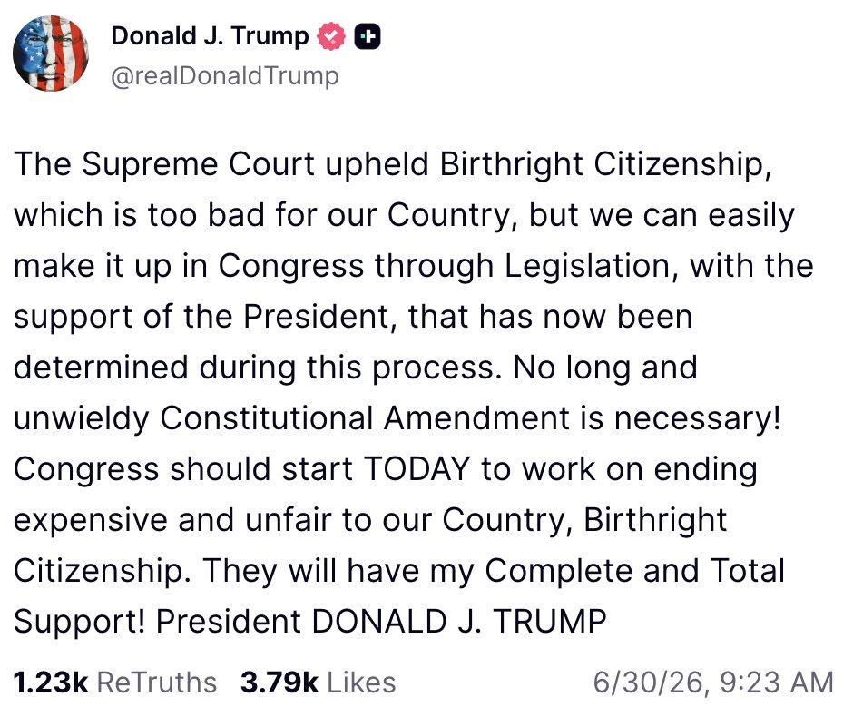 acnewsitics's tweet photo. Imagine being president and still not understanding the difference between a law and a constitutional amendment. Trump thinks Congress can override constitutional rights with regular legislation. That’s middle-school civics failure. How are you, MAGAs this fucking dumb? https://t.co/cY3D2Q7KIA