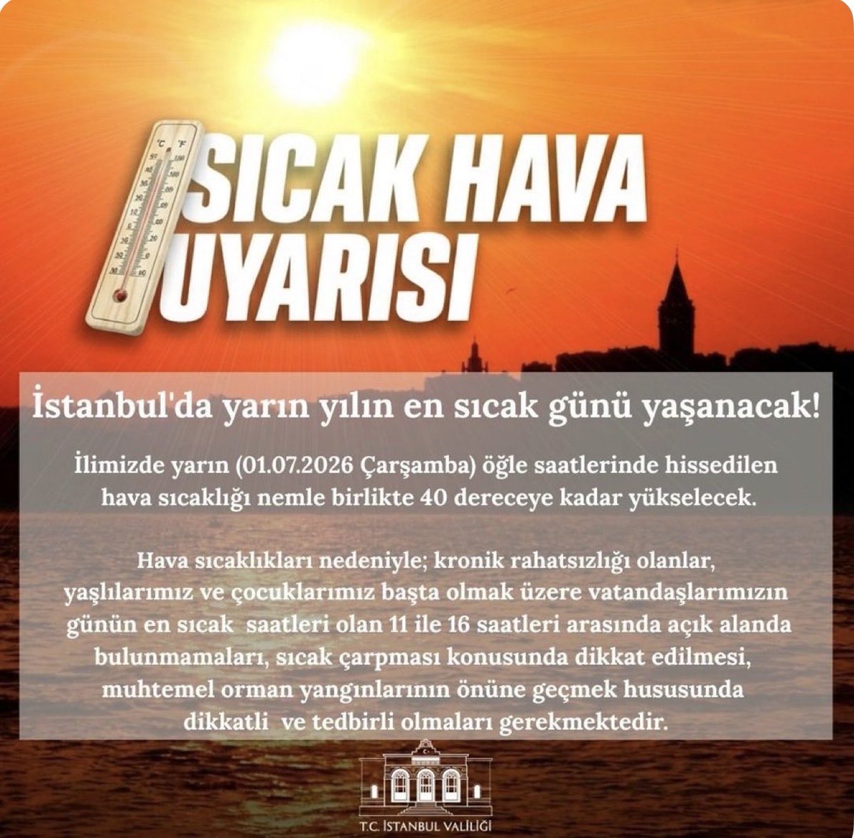 ondohaber's tweet photo. #SONDAKİKA 
İstanbul'da yarın yılın en sıcak günü yaşanacak. https://t.co/HucUxIkaeU