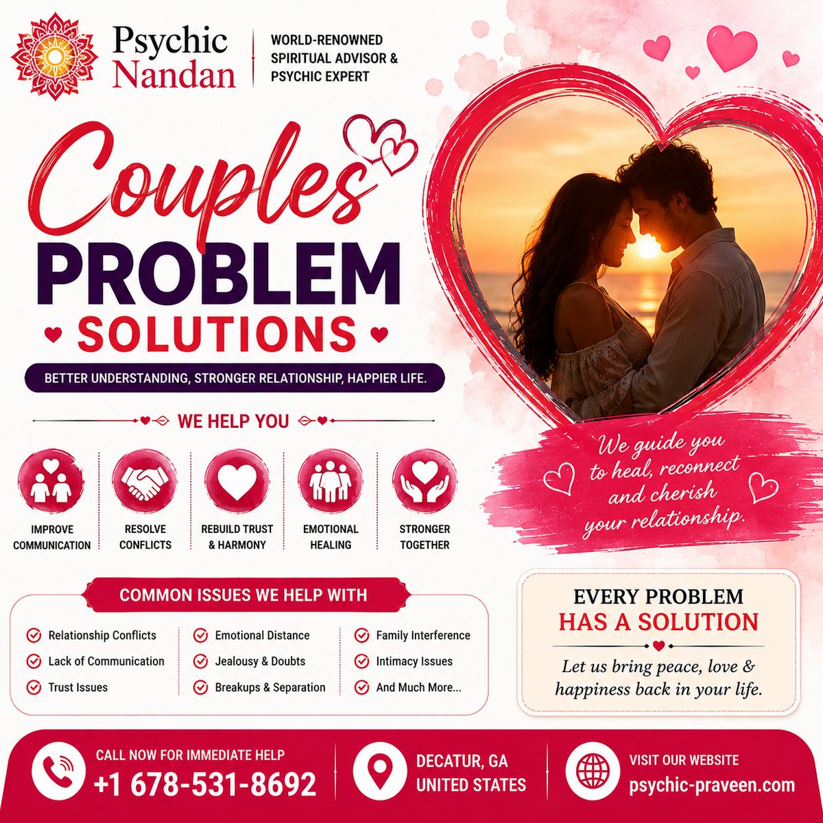 PsychicH61474's tweet photo. Couples Problem Solutions in Georgia

Call for immediate help: 
📞 +1 678-531-8692 
📍 3845 N Druid Hills Rd, Decatur, GA 30033, United States 
📍 https://t.co/fvqzhJOpr9
🌐 https://t.co/RLiLf5AFqr

#RelationshipAdvice #Georgia #LovePsychic https://t.co/KKcinNgd8l