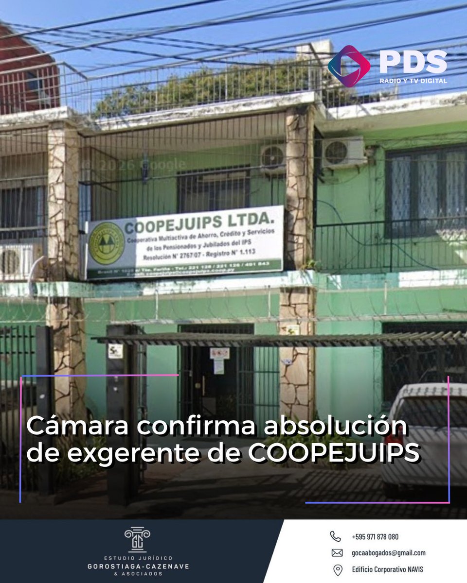 pds_radio's tweet photo. 🟣El Tribunal de Apelación Penal, Cuarta Sala, confirmó la absolución de Nilsa María González Ríos, exgerente administrativa de la Cooperativa de Pensionados y Jubilados del IPS (COOPEJU IPS), quien fue juzgada por un supuesto perjuicio patrimonial de G. 113.500.000 a la entidad.

Nota: https://t.co/k8RIP35XPM