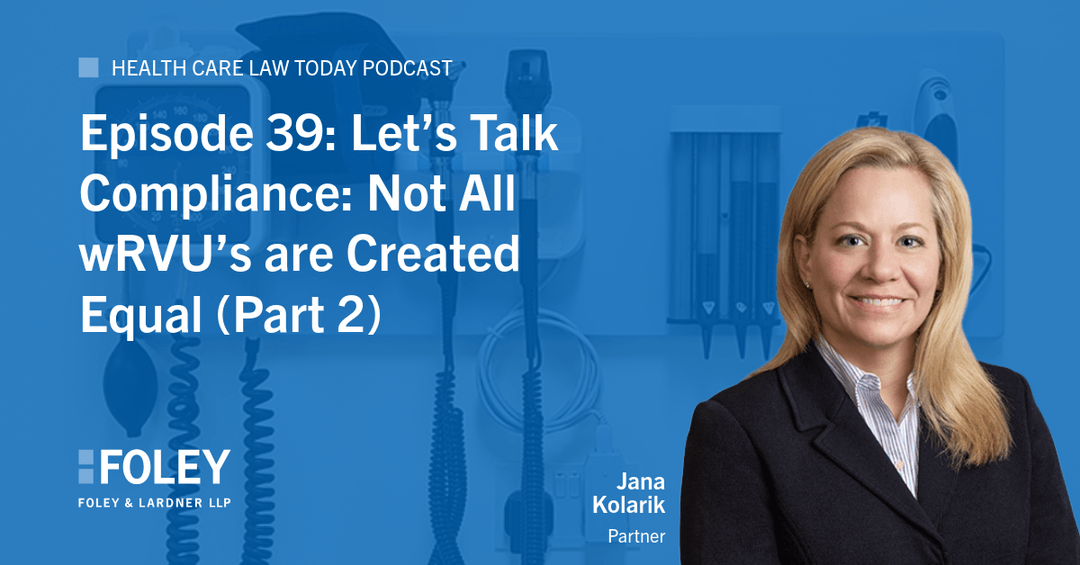 robert_hosay's tweet photo. Physician compensation remains a complex and highly regulated area.

In this latest Health Care Law Today Podcast episode, my colleague Jana Kolarik and Angie Caldwell explore how work RVUs and fair market value intersect under the Stark Law and what that means for structuring… https://t.co/vvlNds6Cdx