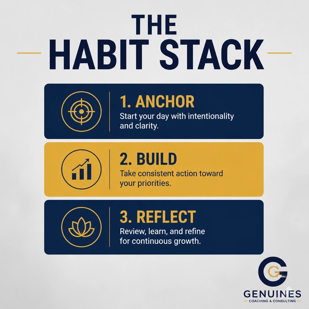 RedenDionisio's tweet photo. Willpower is a finite resource. Stop wasting it. Layer high-impact leadership habits onto existing routines to kill decision fatigue. Build your legacy through repetition, not resolutions. Start your stack today. DM "HABIT" for a reset. #TuesdayTip #HabitStacking https://t.co/zoUZ0upLbj