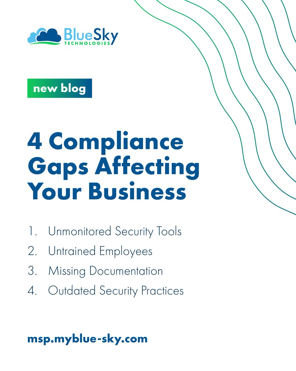 bskytechnology's tweet photo. It's easy to assume your security tools are working properly, but technology alone doesn't keep your business compliant.

Read the blog 👉 https://t.co/c9T8OyHsk9

#BlueSkyTech #NEA #BusinessTechnology #Cybersecurity #ManagedITServices https://t.co/7PqTavIcxI