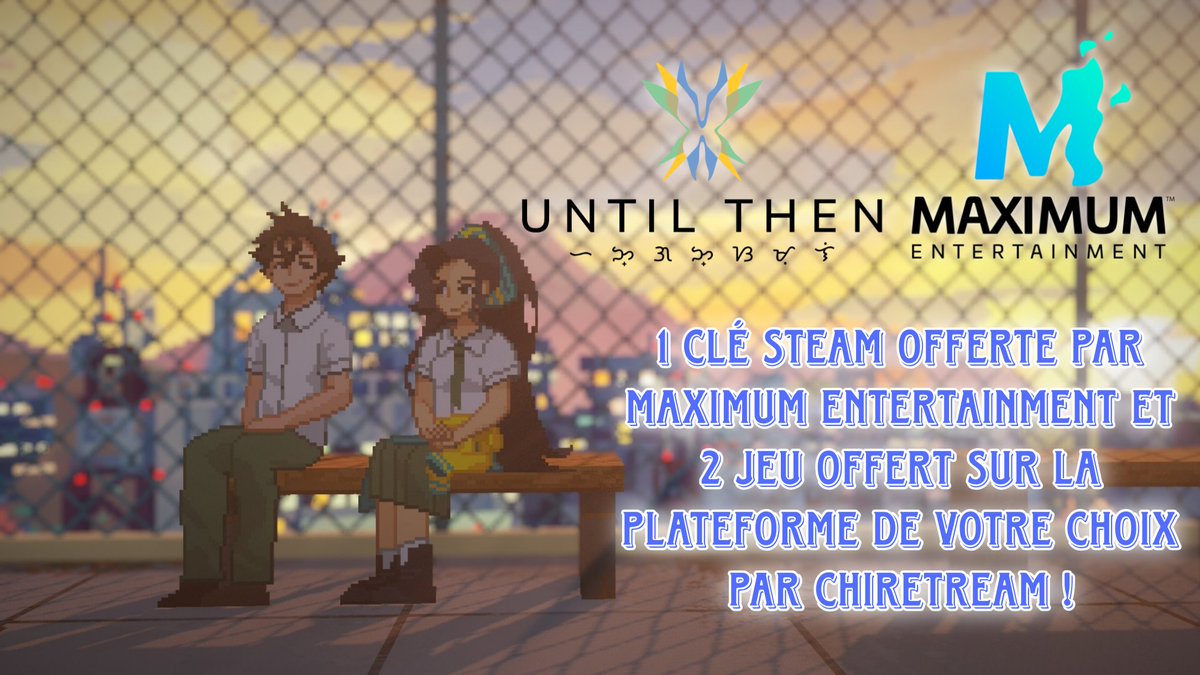Chiretream's tweet photo. 𝑪𝒐𝒏𝒄𝒐𝒖𝒓𝒔 𝑼𝒏𝒕𝒊𝒍 𝑻𝒉𝒆𝒏 🦋

J'ai l'immense joie de vous proposer un concours pour gagner 3 jeux Until Then avec la participation de @MaximumEntmt ! 

Pour participer il suffit de ♻️ + follow @MaxEnt_FR ou @MaximumEntmt ! 

TAS le 05/07. https://t.co/vUCdHTuXBh