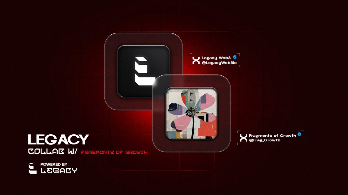 LegacyWeb3io's tweet photo. Legacy Web3✖️Fragments of Growth 

We are excited to announce an exclusive community allocation of @Frag_Growth for Legacy Web3 members.

Fragments of Growth is an art-led NFT collection by fashion photographer and visual artist Evgeny aka @jenyavyguzov 

Each collage flower is crafted from textures captured during years of travel, transforming memories and lived experiences into art. After a career working with global brands including Vogue, GQ, Elle, Puma, and IKEA, Evgeny is now bringing his distinctive artistic vision on-chain.

Supply: TBA
Mint Price: TBA
Blockchain: Ethereum
Mint Date: TBA

The giveaway is now live, Head over to our Discord for a chance to secure your spot ⚔️👇