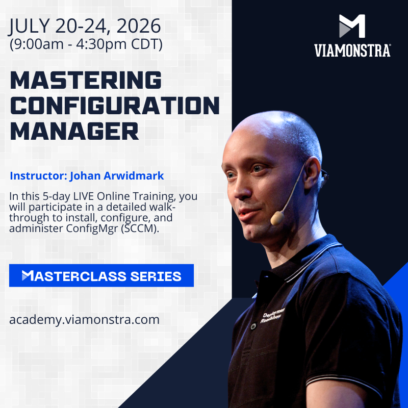Mirolus_LLC's tweet photo. ⚡LAST SESSION OF THE YEAR! #ViaMonstraMasterclass Starts JULY 20 💻 MASTERING CONFIGURATION MANAGER w/ @jarwidmark 👨💻 Master the main features of #ConfigMgr (#SCCM) and learn how it works together with #Intune and #Autopilot! #ViaMonstraAcademy
Enroll ➡️ https://t.co/62Hz7dTiw2 https://t.co/PaTu14KvtN