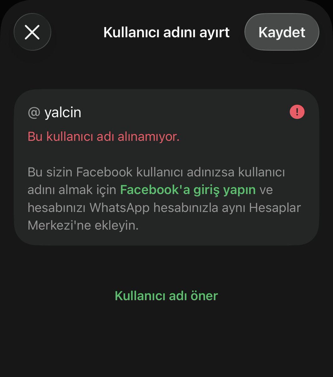biktimcokfena's tweet photo. Madem whatsapp kullanıcı adımızı instagram ve facebook için kullanılmış olanlardan yapamıyoruz ne skime getiriliyo bu güncelleme https://t.co/aqSwLMMaN9