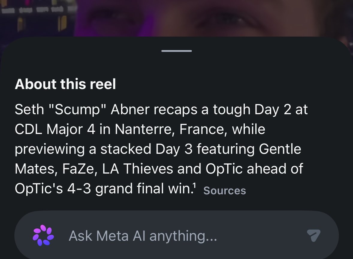 IamLaLunaa's tweet photo. I’m CRYING, meta AI analysing Gabe’s insta reels and they called him 
“Ben Nissim, “Scump”, and “Streamer UNC” 😭😭😭😭😭 

BEN NISSIM BTW https://t.co/4oaDPmaWkV