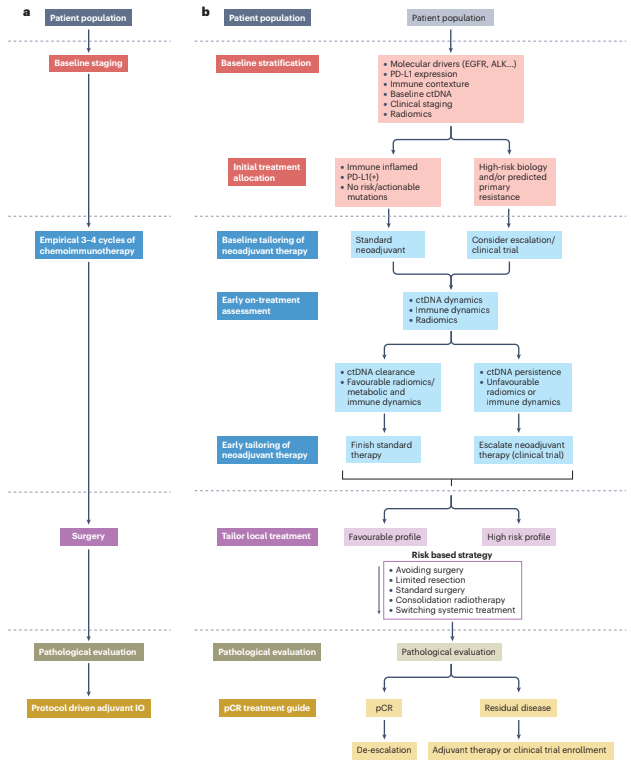 YGaritaonaindia's tweet photo. 🫁 Our review is out in @NatRevClinOncol: improving neoadjuvant & perioperative therapy in resectable #NSCLC

The question is no longer *whether* chemo-#IO works, but *how* to use it 👇

🔑 pCR as a robust surrogate of durable benefit — 5-yr OS >95% in pCR patients (CheckMate 816)

🧬 Baseline biomarkers (PD-L1, genomics) to flag who won't respond upfront

🩸 Dynamic tools  (ctDNA, radiomics, metabolic imaging) to adapt in real time

🎯 Escalate the biologically high-risk, spare the rest

🔍 Time for response-adaptive, biology-guided perioperative care.

Senior author: @MARIANOPROVENCI 

Link 👇👇

@OncoAlert @Larvol @oncodaily