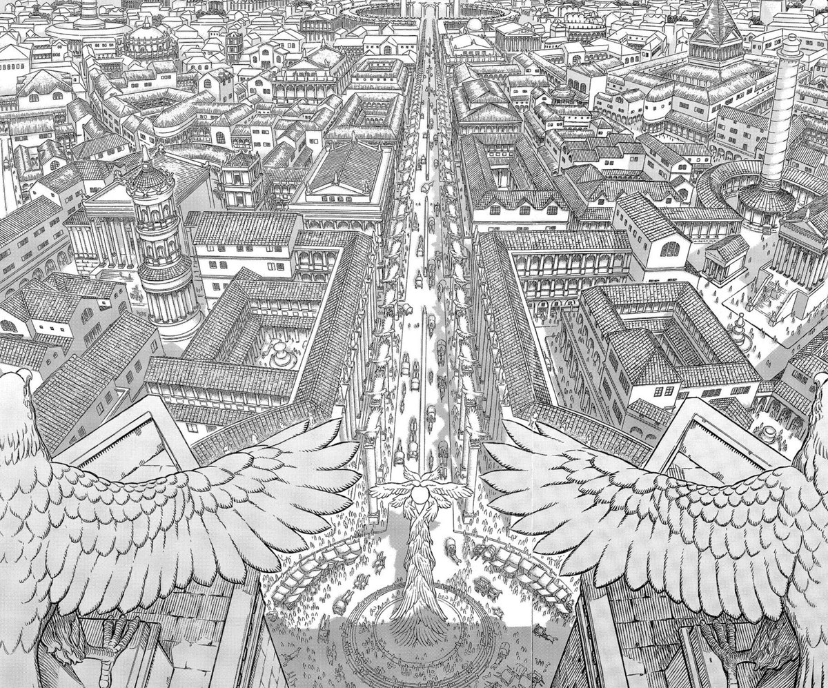 a2ndplane's tweet photo. kentao miura's idea of an ideal city is just 4th century rome lmao https://t.co/M6bxwwKyER