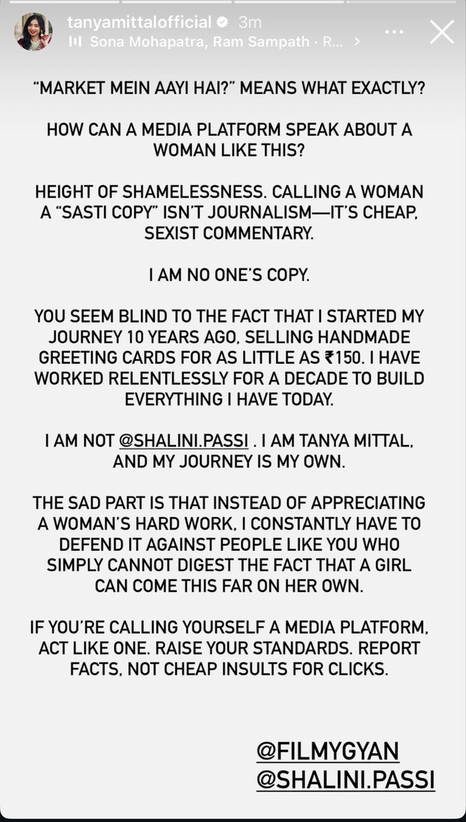 ahanat117's tweet photo. This was a much needed stand tbh. How can a media person can openly show his/her bias. Your job is to lead the audience with facts and not to mislead the audience with your prejudice against someone. If Filmigyan hire such cheap journalist then the channel should be boycotted.🙂 https://t.co/NobAlsQt1D