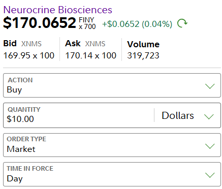 tenaday_inv's tweet photo. One drug you've never heard of quietly makes this company billions.

Meet Neurocrine Biosciences $NBIX: our Tuesday pick.

Neurocrine is a rare thing in biotech: a drugmaker that actually turns a big profit. Its blockbuster INGREZZA treats the involuntary muscle movements caused by disorders like Huntington's, and it just added two new growth drugs for rare conditions.

Here's why this stock is interesting right now:

Business is booming. $NBIX's last quarter sales jumped 44% to a record $811 million, and earnings crushed estimates by nearly two-thirds. Every recent analyst revision has moved higher, a $2.9 billion acquisition added a third drug, and the pipeline has major readouts coming.

A profitable biotech firing on all cylinders. That's how it found its spot in our portfolio.

Steady biotech or moonshot, which would you bet on? 👇

ACTION: Buy $10 of NBIX – June 30, 2026
OPEN: $170.59 | 52H/52L: $171.00/$117.40 | FV: $221.00
SOURCE: https://t.co/CzV2x2mn0b