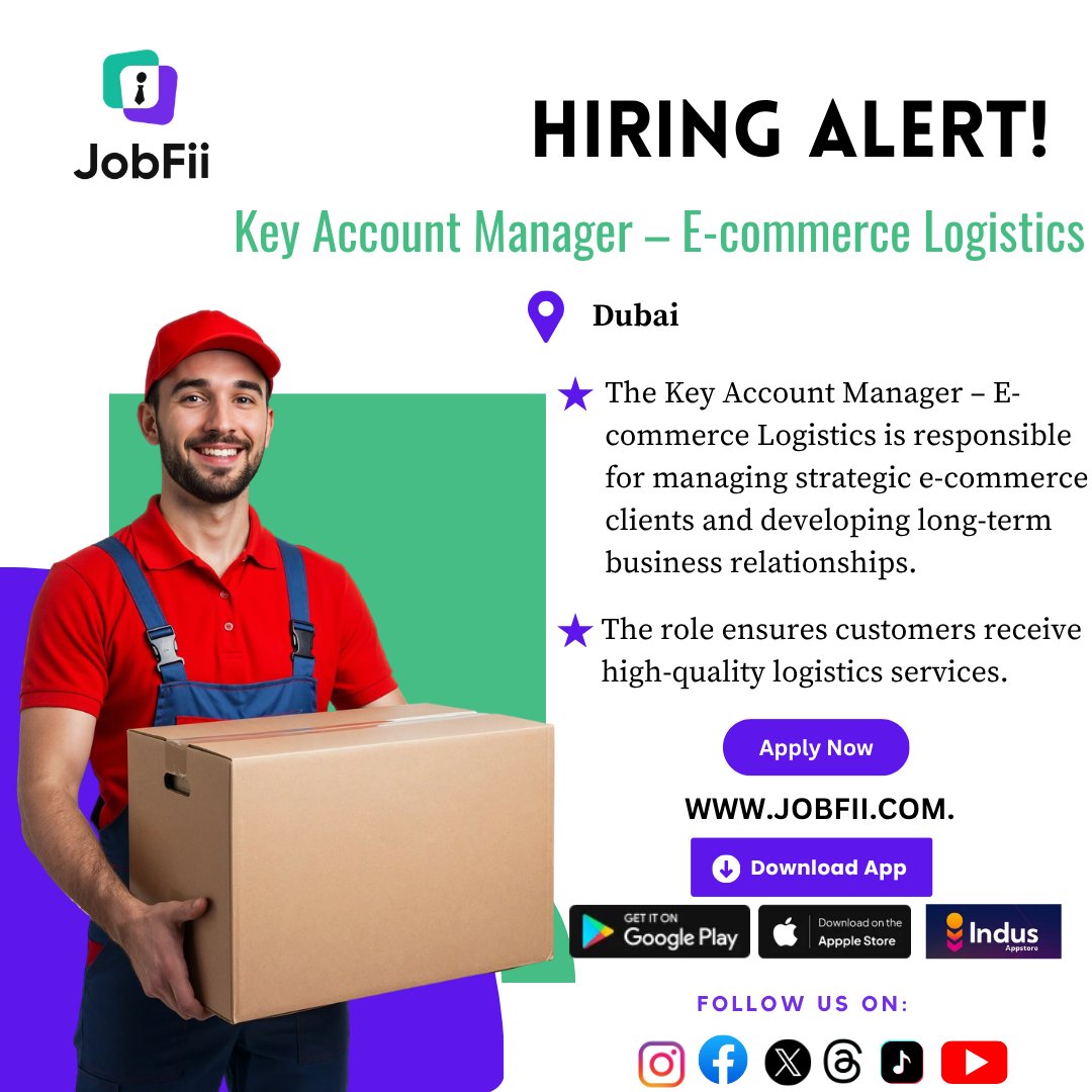 job_fii's tweet photo. 🚀 *Aramex PJSC is hiring for a Key Account Manager – E-commerce Logistics!* Take the next step in your career with a leading global logistics company. *Apply now at JobFii* and unlock exciting opportunities in the fast-growing e-commerce logistics industry.
#JobFii #Aramex https://t.co/MA3e4zpjj5