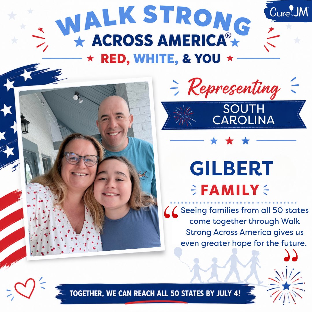 curejm's tweet photo. Meet the Gilbert Family from South Carolina, walking strong for their 11‑year‑old daughter, Patricia Violet. 
“The days and weeks following a JDM diagnosis can feel overwhelming and isolating. Meeting other families reminded us that we are not alone.”
📷https://t.co/mKlkOVQMyO https://t.co/d0nEx5QlMq