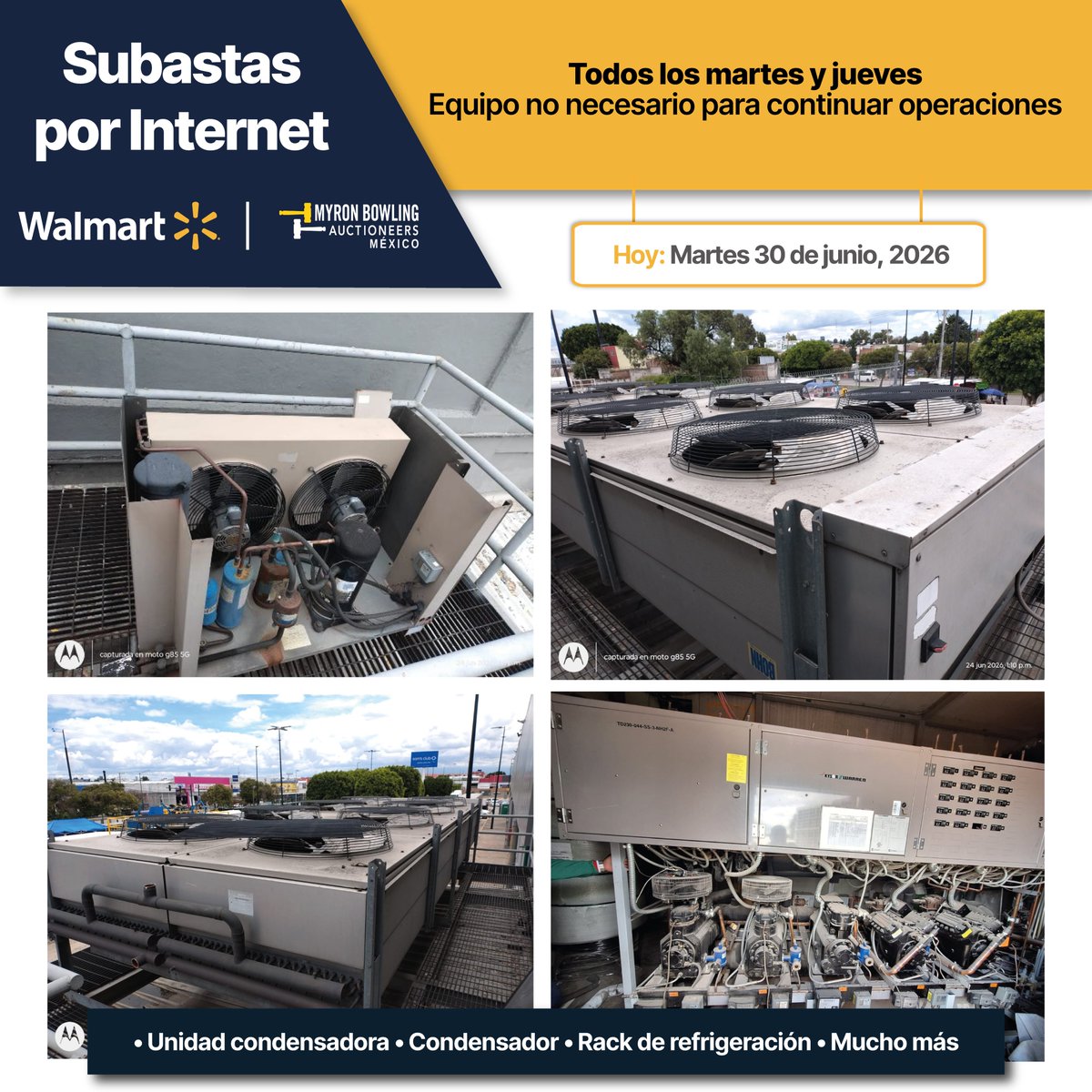 MyronBowling's tweet photo. ¿Buscas oportunidades de compra?
En nuestra subasta de hoy tendremos disponibles unidades condensadoras, racks de refrigeración y mucho más. Regístrate y participa en https://t.co/bpRjps6HT8 https://t.co/QW74ht6i6a